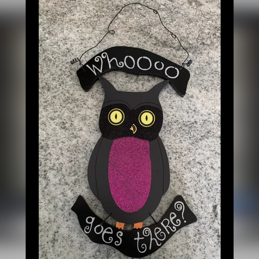 Rustic Owl Hanging Decor Cottage Academia Halloween Autumn Rare NWOT Copy 🇺🇦